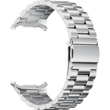 Gpack Samsung Galaxy Watch 7 Ultra Kordon Metal Sıralı Çelik Gümüş