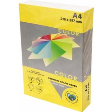 Elitstore A4 Renkli Fotokopi Kağıdı 80 gr 1 Paket 500 Yaprak - Limon Sarısı