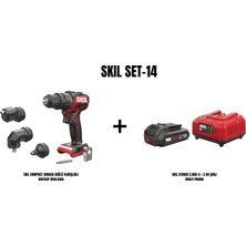 Skil Skıl Set-14 (Skıl Compact 3066CA Akülü 4xbaşlıklı Matkap Vidalama+Skıl 3136AA 2,0AH Li + 2.4A Şarj Cihazı Promo)