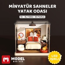 Model Brixx Modelbrixx Minyatür Sahneler Yatak Odası Yapı Bloğu Seti (80 Parça)