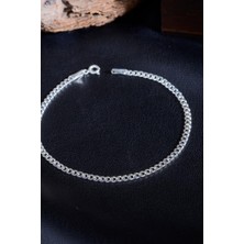 INNUENDO JEWELRY 925 Ayar Gümüş Ince Gurmet Zincir Erkek Bileklik