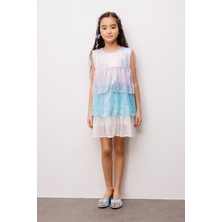 Le Mabelle Lila Pullu Katlı Kız Çocuk Elbise - Lily