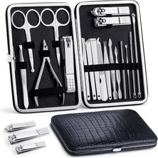 Hane216 Şık Deri Çantalı 20 Parça Çelik Manikür ve Tırnak Makası Seti ,seyahat Tırnak Bakım Seti