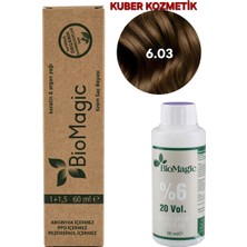 Biomagic 6.03 Kahve Köpüğü Organik Içerikli Kalıcı Amonyaksız Saç Boyası +Oksidan