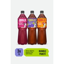 ODDLY Efsane Üçlü Bergamot & Limon-Hibiskus & Böğürtlen Iceıce Şeftali & Roobios - 3x1 Litre Soğuk Çay