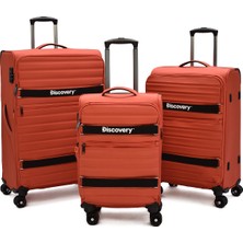 Discovery 3’lü Valiz Seti Kabin + Orta + Büyük Boy Kumaş Körüklü Ultra Hafif Sessiz 8 Tekerlek DSC-720