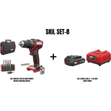 Skil Skıl Set-8 (Skıl Compact 3075JA Akülü Darbeli Matkap Vidalama Çantalı+Skıl 3136AA 2,0AH Li + 2.4A Şarj Cihazı Promo)