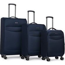 Pierre Cardin 3’lü Valiz Seti Kabin + Orta + Büyük Boy Kumaş Ultra Light Sessiz 8 Tekerlek PC6005