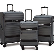 Discovery 3’lü Valiz Seti Kabin + Orta + Büyük Boy Kumaş Körüklü Ultra Hafif Sessiz 8 Tekerlek DSC-720