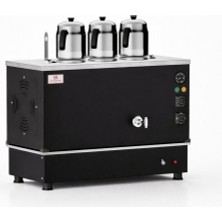 Anka Pro Kompakt Full Otomatik Çay Makinası 3 Demlikli 30 Litre Siyah Elektrikli Doğalgazlı