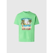 North Sails Regular Fit Grafik Baskılı Bisiklet Yaka %100 Organik Pamuk Tişört