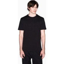 Armani Exchange Erkek Normal Kalıp Yuvarlak Yakalı Logo Işlemeli Yuvarlak Yakalı Kısa Kollu Siyah T-Shirt XM002450 AF10356-UC001