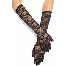 Zenvia Siyah Renk Orta Boy Dantelli Eldiven