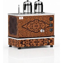 Anka Bakır Pro Kompakt Full Otomatik Çay Makinası 2 Demlikli 20 Litre Elektrikli Tüplü