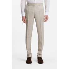 Boss Erkek Normal Bel Uzun Boy Cep Detay Dokuma Kumaş Bej Pantolon 50561886-068