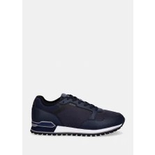 Boss Erkek Deri Rahat Yumuşak Taban Yuvarlak Burun Fileli Lacivert Sneaker 50563822-401