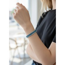 Biju Yılmaz Vip Silver Mavi Renkli Baget Taşlı Su Yolu Bileklik - 26SLBV05