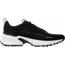 Calvin Klein Erkek Yüksek Topuk Rahat Taban Bağcıklı Fileli Siyah Sneaker HM0HM02151-BEH