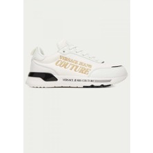 Versace Erkek Nefes Alabilen Astarlı Rahat Tabanlı Logo Desenli Beyaz Sneaker 80YA3SA5 ZSE13-003