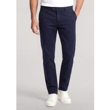 Paul & Shark Erkek Normal Kesim Pamuk ve Ipek Karışımlı Düz Paça Lacivert Pantolon 26414044-013