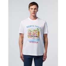 North Sails Regular Fit Grafik Baskılı Bisiklet Yaka %100 Organik Pamuk Tişört