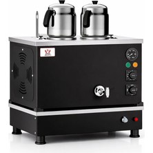 Anka Pro Kompakt Full Otomatik Çay Makinası 2 Demlikli 20 Litre Siyah Elektrikli Tüplü