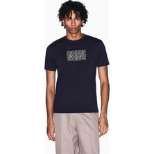 Armani Exchange Erkek Bisiklet Yaka Ax Baskı Desen Kısa Kol Regular Fit Lacivert T-Shirt XM002784 AF10356-UB101