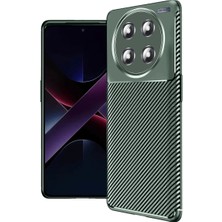 Buğz Honor Magic 7 Lite Kılıf Auto Focus Karbon Kapak - Koyu Yeşil