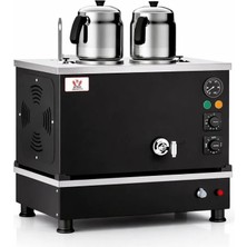 Anka Pro Kompakt Full Otomatik Çay Makinası 2 Demlikli 20 Litre Siyah Elektrikli Doğalgazlı