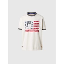 North Sails Regular Fit Vintage Grafik Baskılı Bisiklet Yaka Yalıtımlı Pamuk Tişört