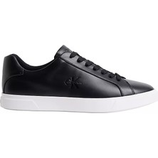 Calvin Klein Erkek Ck Logo Kabartmalı Düşük Bilekli Deri Siyah Sneaker HM0HM02123-BEH