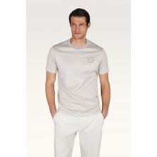 Paul & Shark Erkek Kısa Kol Bisiklet Yaka Rahat Kesim Bej T-Shirt 26411064-348