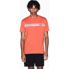 Armani Exchange Erkek Normal Kesim Logo Detaylı Yuvarlak Yakalı Pamuk Içerikli Kısa Kollu Turuncu T-Shirt XM001792 AF12308-U3040
