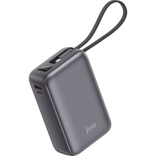 Juo 30000MAH 65W LED Ekranlı Usb-A + Type-C Dahili Kablolu Powerbank Taşınabilir Pd Hızlı Şarj Cihazı