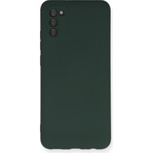 Buğz Samsung Galaxy A03S Kılıf Nano Içi Kadife Silikon - Koyu Yeşil