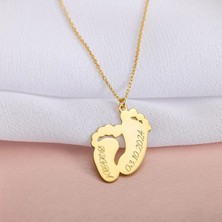 kuyumcudan Bebek Ayak Izi Gümüş Kolye - V017