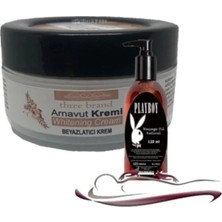 Playboy Three Brand Whitening Cream 4 Adet Arnavut Kremi 50 ml  Kremi ile 120ML Masaj Yağı