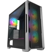 Tuba Toptaş Rampage Radıant V1 Temperli Cam+Mesh 4xargb Fan+Hub E-Atx Exclusıve Gamıng Kasa Sıyah