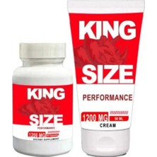 King Size 1200 Mg Erkeklere Özel Deneyim Veren 30 Lu ve 50 ml Krem Bir Arada