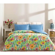 Taç Yeni Sezon Pamuklu Seç & Ser Çift Kişilik Nevresim Takımı Lureva Mavi