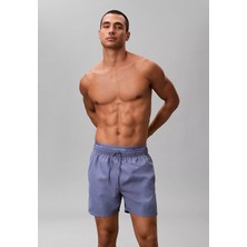 Calvin Klein Erkek Normal Kesim Hızlı Kuruyan Kumaşlı Lila Deniz Şortu LV00N61023-44J