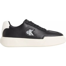 Calvin Klein Erkek Düşük Bilekli Ck Logo Detaylı Deri Siyah Sneaker HM0HM02137-0GM
