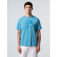 North Sails Regular Fit Logo Baskılı %100 Pamuk Bisiklet Yaka Tişört
