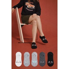 Kral Socks 3 Çift Kadın Pamuklu Karışık Desen Görünmez Sneaker Çorap Seti