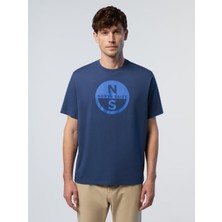North Sails Regular Fit Logo Baskılı %100 Pamuk Bisiklet Yaka Tişört