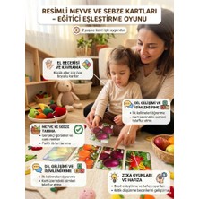 Farbu Oyuncak 50 Kartlı Resimli Meyve ve Sebze Eğitici Ingilizce Destekli Zeka Oyuncak Kart Oyunu
