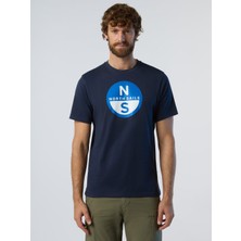 North Sails Regular Fit Logo Baskılı %100 Pamuk Bisiklet Yaka Tişört