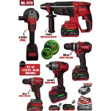 Retools RKL-9178 5’li Profesyonel Akülü El Aletleri Seti – 21V Li-Ion Bataryalı
