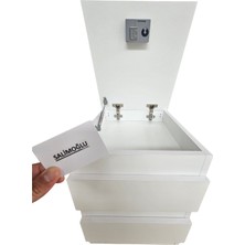 SALİMOĞLU DESIGN Salimoğlu Desıgn Elektronik Kilitli Gizli Bölmeli Komodin | Kartlı Güvenlikli Modern Şifonyer