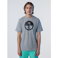 North Sails Regular Fit Logo Baskılı %100 Pamuk Bisiklet Yaka Tişört